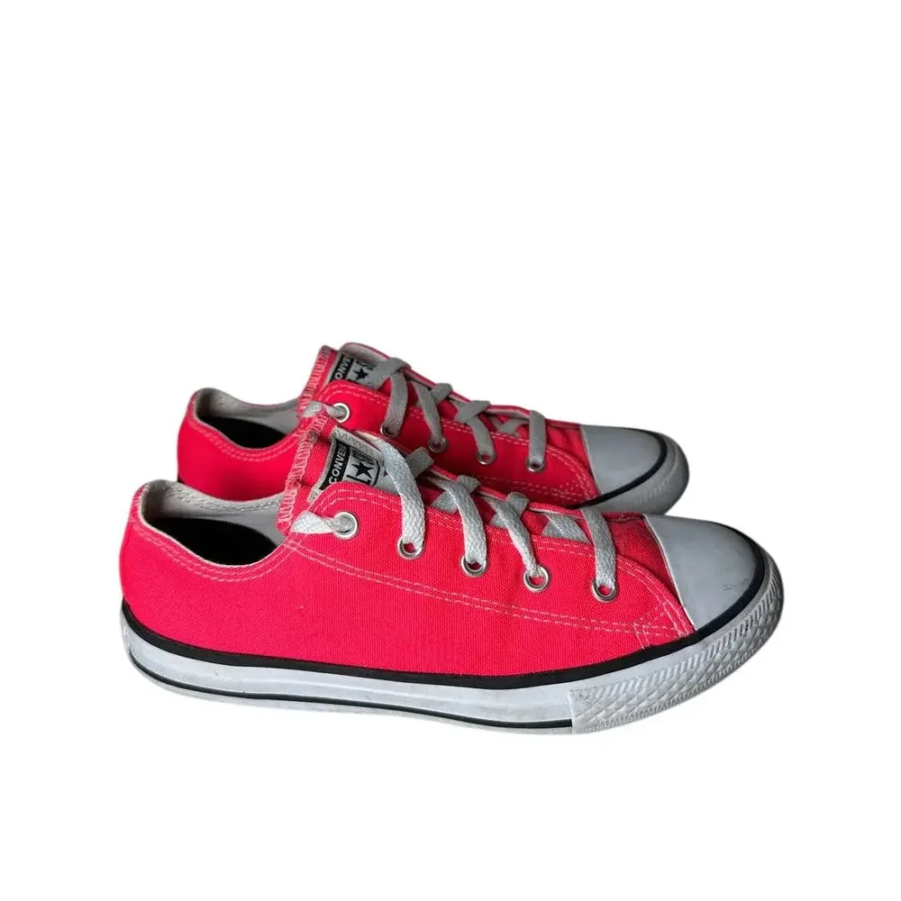Converse Shoes Neon Pink Chuck Taylor All Star Low Top Canvas Sneakers Size 3
